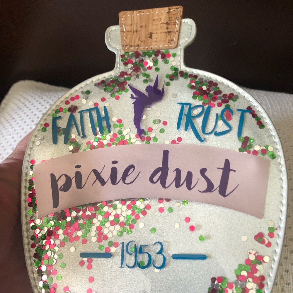 Disney TINKERBELL Faith, Trust, Pixie Dust 1953 Cosmetic/Accessory Bag Glitter - Picture 2 of 6